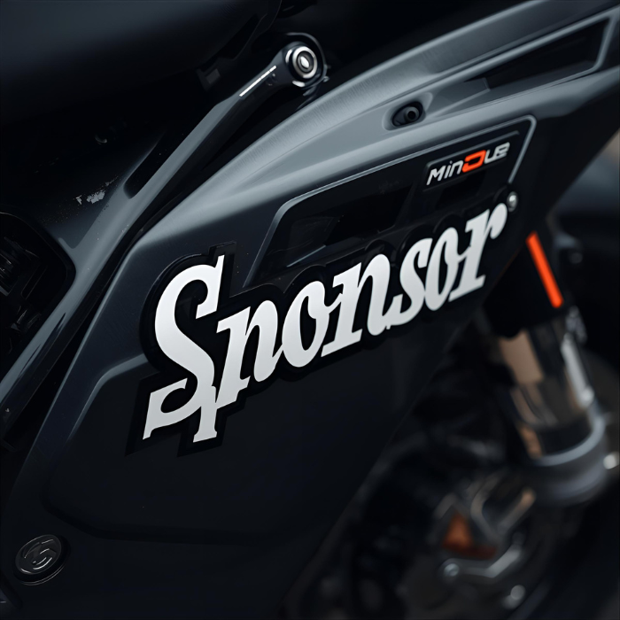 Lettrage véhicule flanc moto